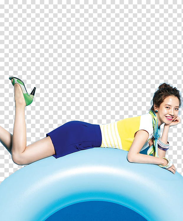 Render Song Ji Hyo, woman wears white and yellow crew-neck dress transparent background PNG clipart