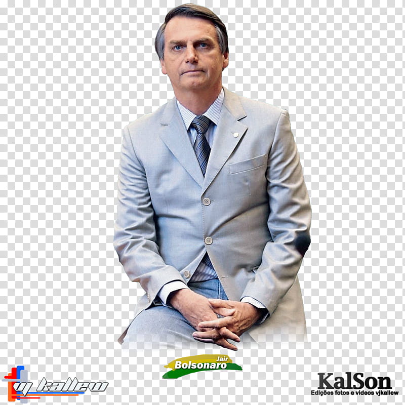 Bolsonaro, man wearing gray dress suit transparent background PNG clipart