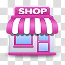 Girlz Love Icons , shop market, pink and white shop transparent background PNG clipart