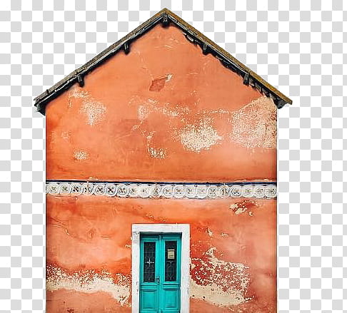 , brown painted house with blue door transparent background PNG clipart