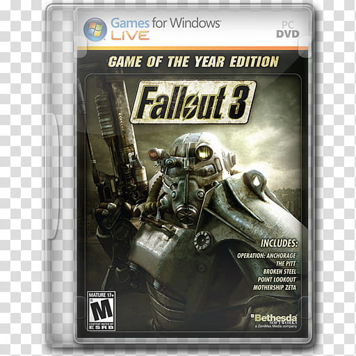 Game Icons , Fallout--Game-of-the-Year-Edition, Fallout PC DVD case transparent background PNG clipart