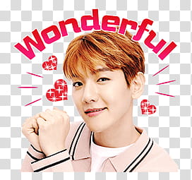 EXO LINE STICKERS, EXO Baekhyun clapping his hands transparent background PNG clipart