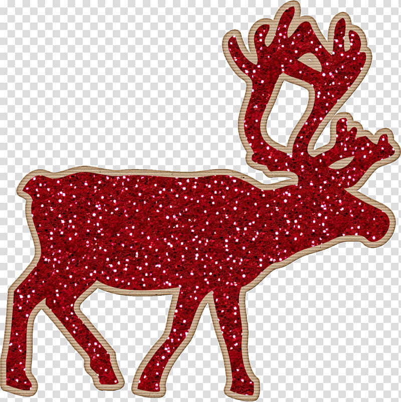 Alpha Christmas Glitter, red moose art transparent background PNG clipart