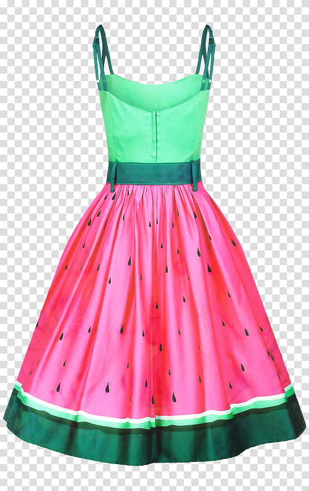 Watermelon, Collectif, Dress, Clothing, Skirt, Leather Dress, Hell Bunny, Pink transparent background PNG clipart