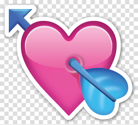 EMOJI STICKER , heart with arrow illustration transparent background PNG clipart