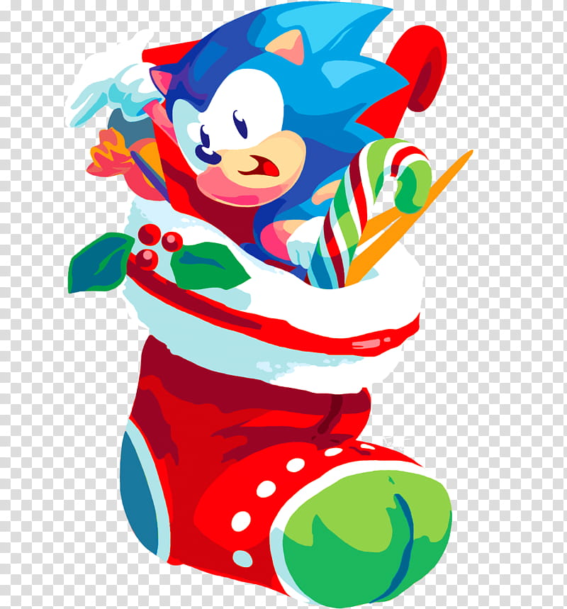 gift Merry Christmas, Sonic the hedgehog and candies inside Christmas ing illustration transparent background PNG clipart