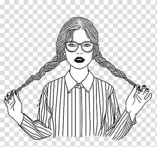 , braided hair woman sketch transparent background PNG clipart