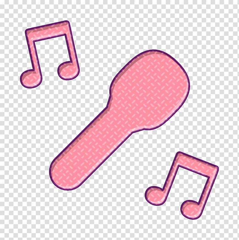 Night Party icon Sing icon Karaoke icon, Pink, Line, Material Property, Thumb transparent background PNG clipart