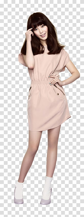 IU, woman holding her hips and hair transparent background PNG clipart