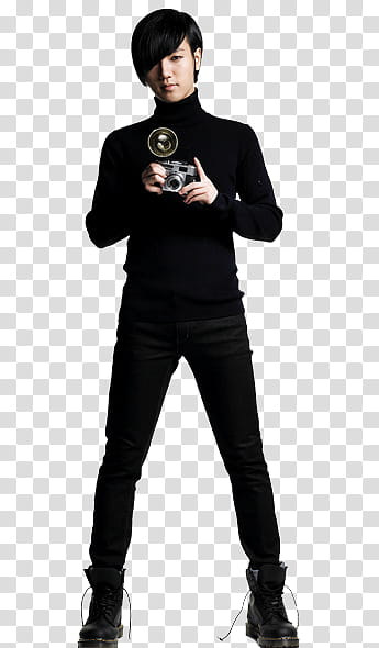 Super Junior A CHa , woman holding vintage rangefinder camera transparent background PNG clipart
