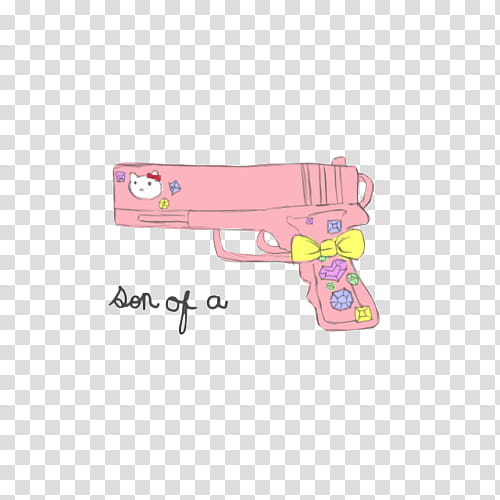 , pink Hello Kitty semi-automatic pistol transparent background PNG clipart