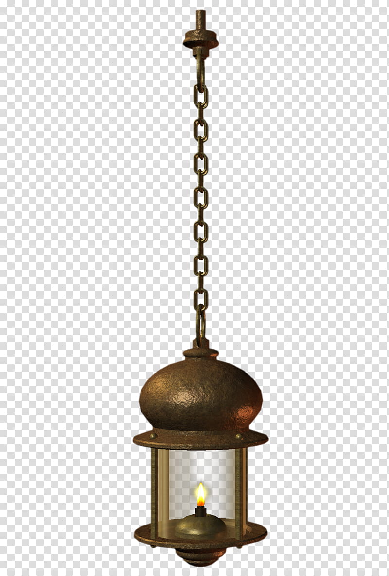 D Lights, hanging brass-colored kerosene lantern transparent background PNG clipart