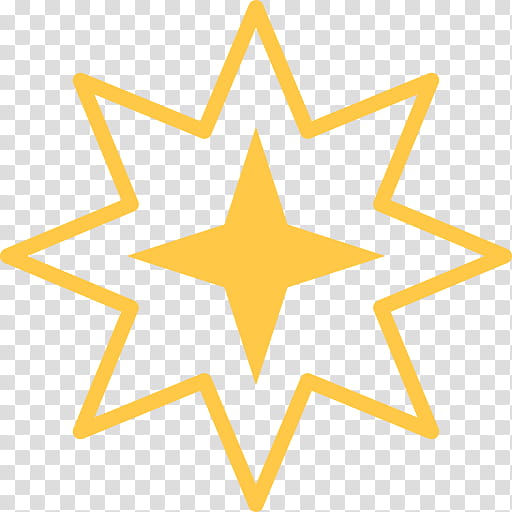 Yellow Star, Octagram, Star Of Bethlehem, Big, Line, Symmetry, Symbol, Logo transparent background PNG clipart