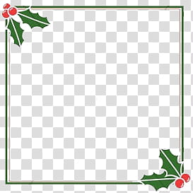 square green and red mistletoe frame illustration transparent background PNG clipart