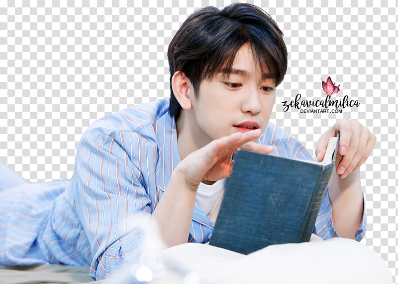 GOT th Generation, man in white pajama shirt reading book transparent background PNG clipart