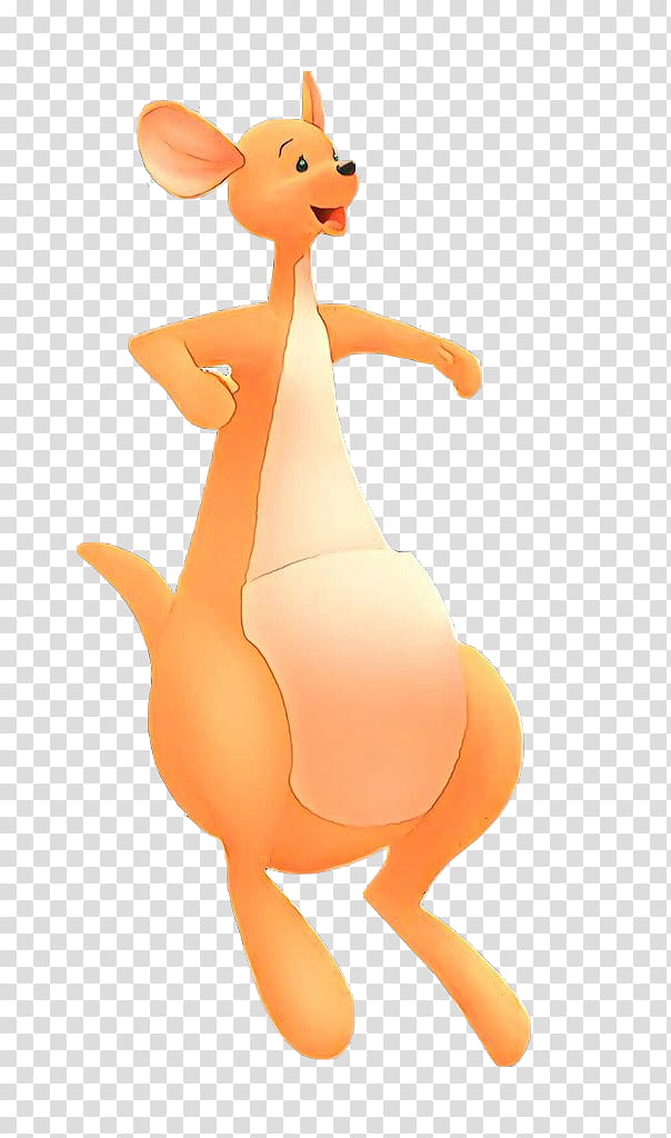 Kangaroo, Dog, Figurine, Tail, Macropodidae, Animal Figure, Cartoon, Orange transparent background PNG clipart