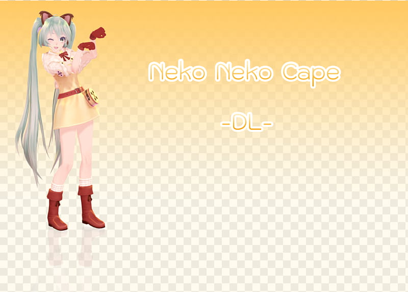 :DL: TDA NekoNekoCape Miku, female anime character transparent background PNG clipart