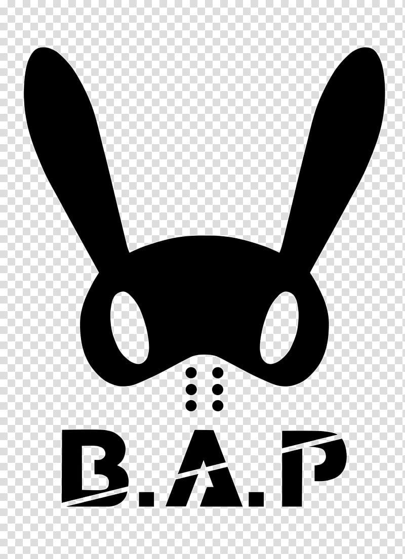 B A P bunny logo, black B.A.P bunny transparent background PNG clipart