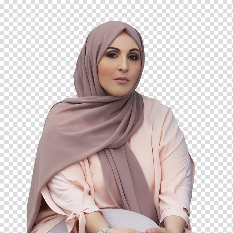 Hijab, Scarf, Neck, Clothing, Dress, Pink, Brown, Beige transparent background PNG clipart