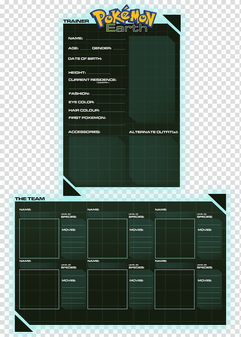 PKMN E Application Sheet, Pokemon game application transparent background PNG clipart