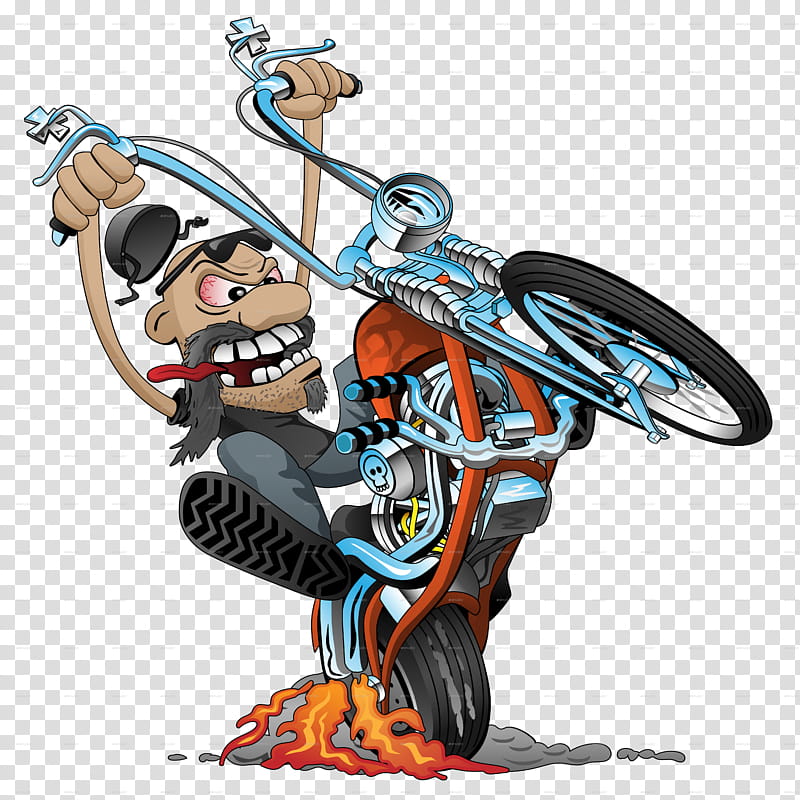 Motorcycle, Cartoon, Chopper, Wheelie, Comics, Drawing, Toy, Action Figure transparent background PNG clipart