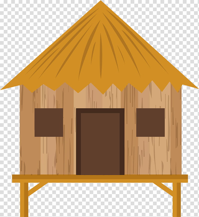 Building, House, Straw, Cottage, Hut, Yellow, Roof, Shed transparent background PNG clipart