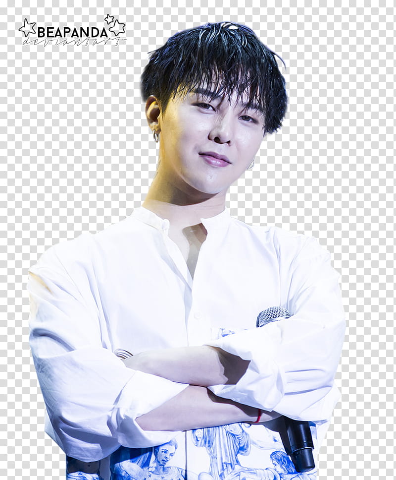 G DRAGON BIGBANG, man holding microphone transparent background PNG clipart