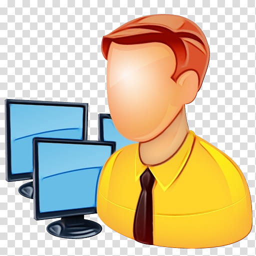 cartoon call centre output device personal computer, Watercolor, Paint, Wet Ink, Cartoon, Computer Monitor Accessory, Job, Telephone Operator transparent background PNG clipart