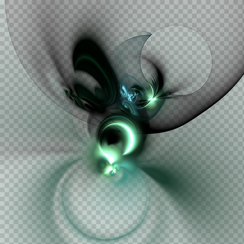 Fractal , green and black abstract art transparent background PNG clipart