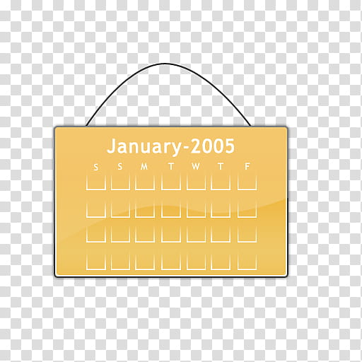 TRIX Icon Set, Calender, yellow  January calendar transparent background PNG clipart