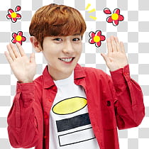 EXO Kakao Talk Stickers, person raising both hands transparent background PNG clipart