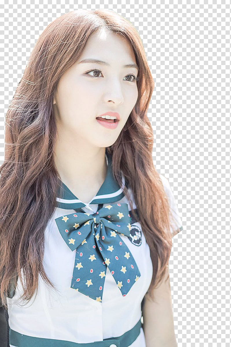 WJSN Eunseo, woman wearing white and blue collared top transparent background PNG clipart