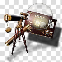 Steampunk Icon Set in format, remote-viewer, monocular transparent background PNG clipart