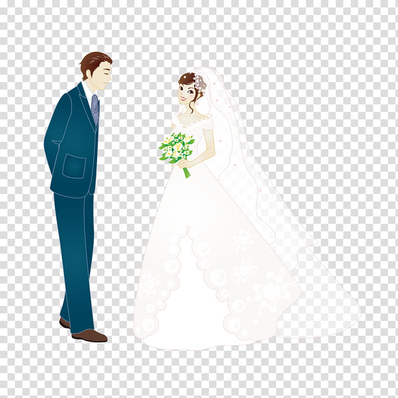 bride and groom cartoon silhouette