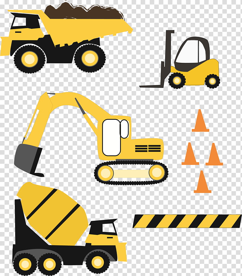 Car, Heavy Machinery, Construction, Truck, Crane, Mobile Crane, Dump Truck, Vehicle transparent background PNG clipart