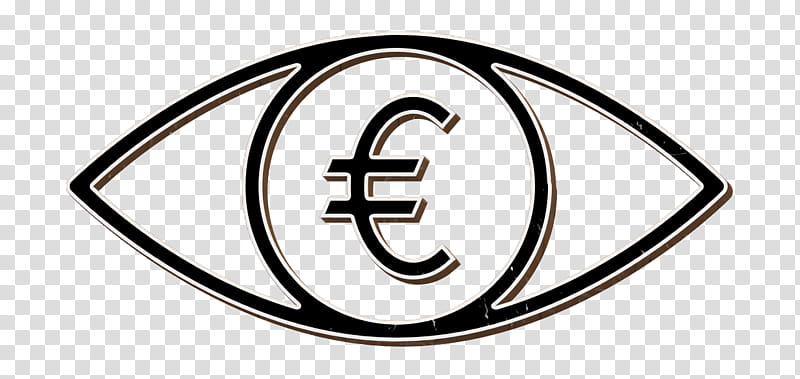 currency icon euro icon eye icon, Financial Icon, Future Icon, Money Icon, Vision Icon, Symbol, Emblem, Logo transparent background PNG clipart