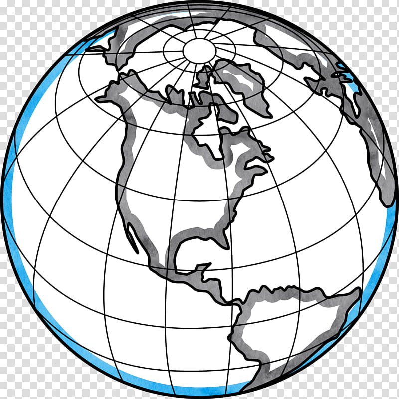 globe drawing black and white