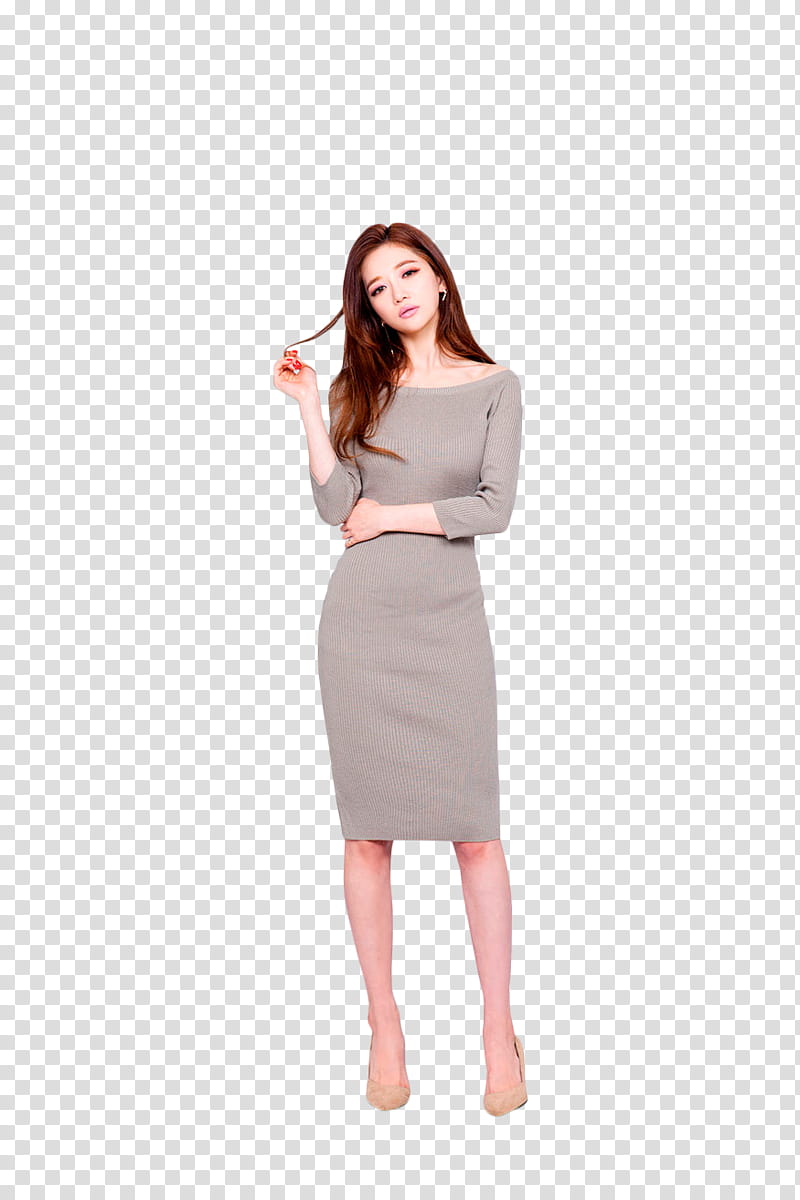 SEO SUNG KYUNG, woman wearing gray sweater transparent background PNG clipart