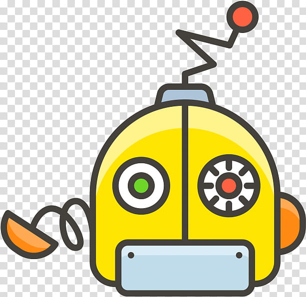 Emoji Face, Robot, Robotics, Yellow, Line transparent background PNG clipart