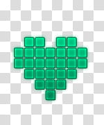 SUPER MEGA DE NES, green heart block illustration transparent background PNG clipart