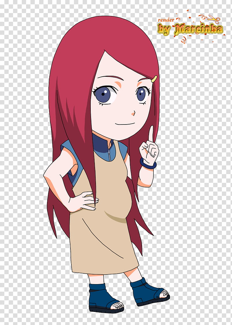 Render Chibi Kushina, Naruto character illustration transparent background PNG clipart