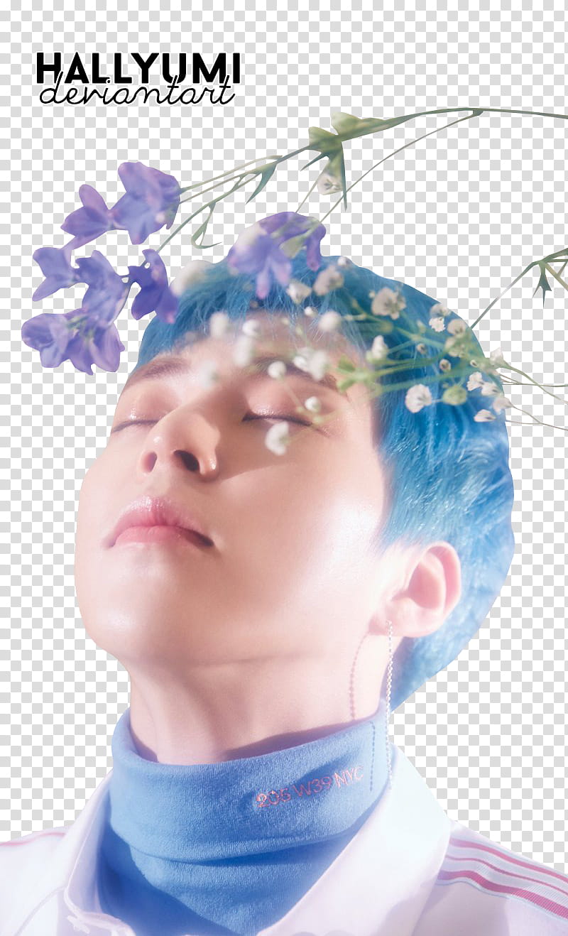 Xiumin Blooming Days, male South Korean closing his eyes transparent background PNG clipart
