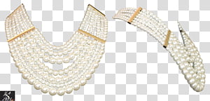 Multi Strand Large Pearl Necklace, white multi-strand beaded necklace illustration transparent background PNG clipart thumbnail