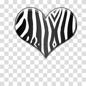 Hearts , black and white zebra pattern heart illustration transparent background PNG clipart