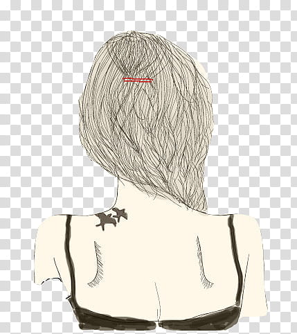 Drawn Girls , woman's back sketch transparent background PNG clipart
