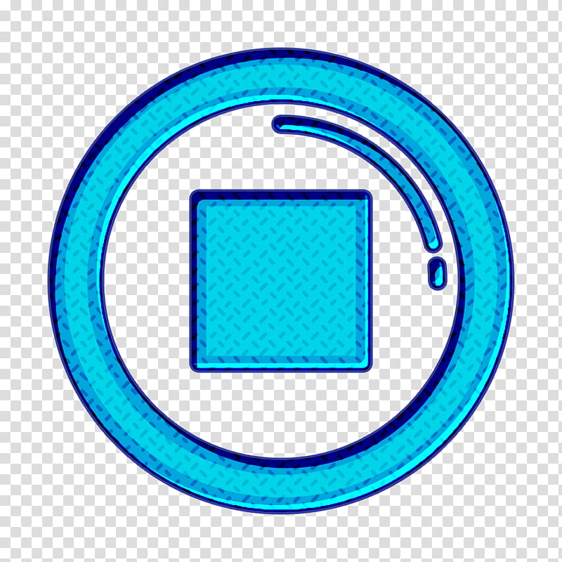 Movie Film icon Stop icon, Movie Film Icon, Circle, Aqua, Electric Blue transparent background PNG clipart