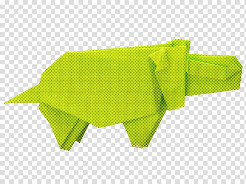 Origami, Green, Yellow, Art Paper, Origami Paper, Craft, Triceratops, Working Animal transparent background PNG clipart