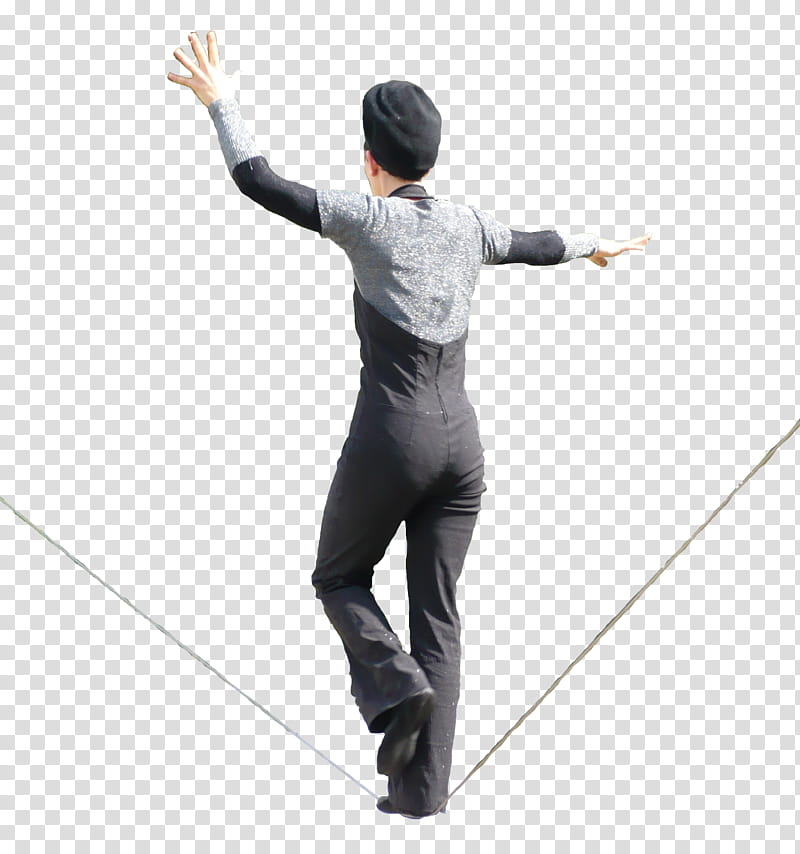 wire walker, person standing on rope transparent background PNG clipart