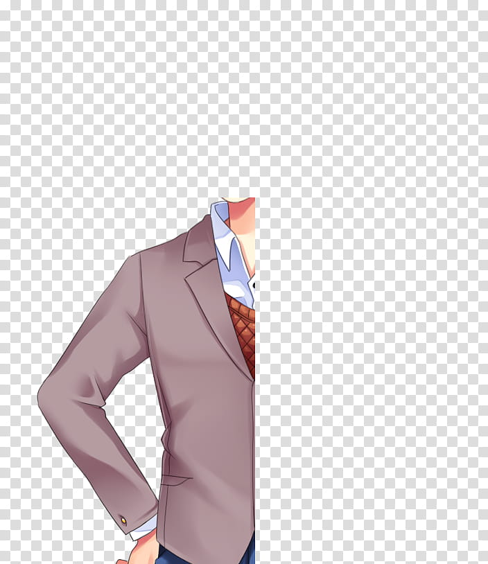 DDLC R All Character Sprites FREE TO USE, man in brown suit jacket anime transparent background PNG clipart