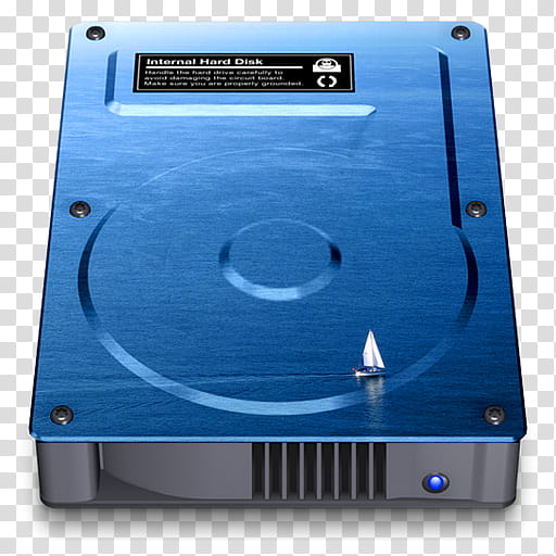 HDD icons for MacIntosh, blue and gray external hard drive transparent background PNG clipart